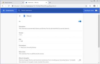 PBlock+ adware browser extension Screenshot