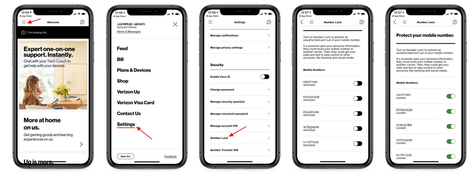 Setting up Verizon Number Lock